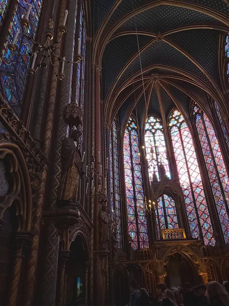 Färgat Glas Saint Chapelle Paris — Stockfoto