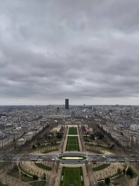 Vista Paris Torre Eiffel Casas Estradas — Fotografia de Stock