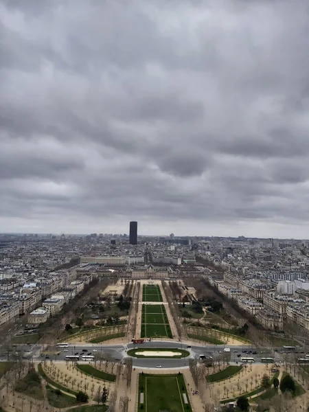 Vista Paris Torre Eiffel Casas Estradas — Fotografia de Stock