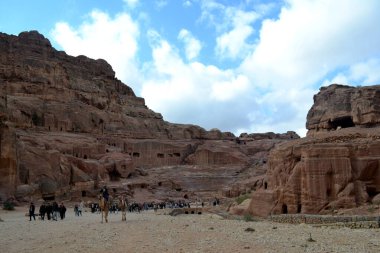 PETRA, JORDAN, 06.12.2019 - Ürdün 'ün güneyindeki tarihi ve arkeolojik şehir