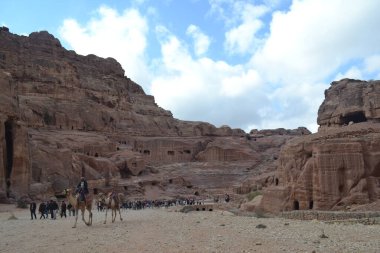 PETRA, JORDAN, 06.12.2019 - Ürdün 'ün güneyindeki tarihi ve arkeolojik şehir