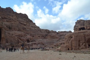 PETRA, JORDAN, 06.12.2019 - Ürdün 'ün güneyindeki tarihi ve arkeolojik şehir