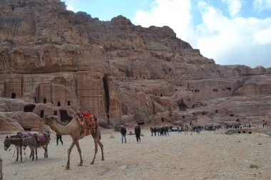 PETRA, JORDAN, 06.12.2019 - Ürdün 'ün güneyindeki tarihi ve arkeolojik şehir
