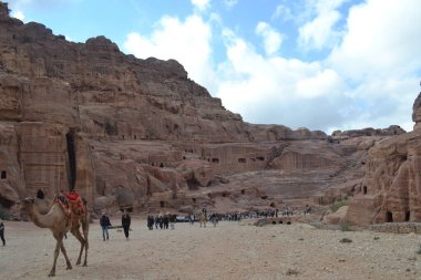 PETRA, JORDAN, 06.12.2019 - Ürdün 'ün güneyindeki tarihi ve arkeolojik şehir