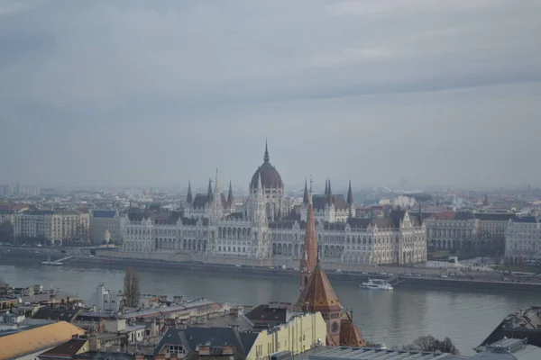 Budapest Città Panorama Edifici Chiese Ungheria — Foto Stock