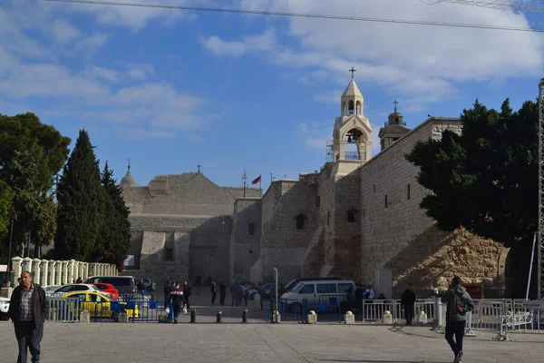 Dezember 2019 Bethlehem Hauptplatz Vor Dem Eingang Zum Krippentempel — Stockfoto