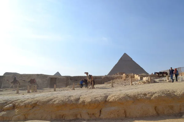 Die Große Sphinx Und Die Großen Pyramiden Ägyptens — Stockfoto