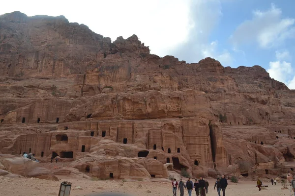 PETRA, JORDAN, 06.12.2019 - Ürdün 'ün güneyindeki tarihi ve arkeolojik şehir