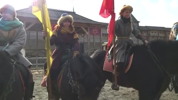 March 2020 Shrovetide Celebration Kievan Rus Park — Stock Video