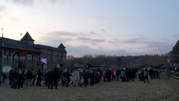 Marzo 2020 Celebrazione Shrovetide Nel Parco Della Rus Kiev — Video Stock