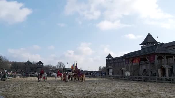 Março 2020 Celebração Shrovetide Parque Kievan Rus — Vídeo de Stock