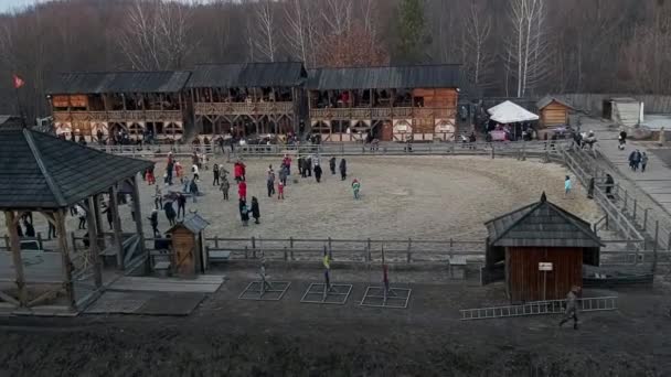 Maart 2020 Shrovetideviering Park Kievan Rus — Stockvideo