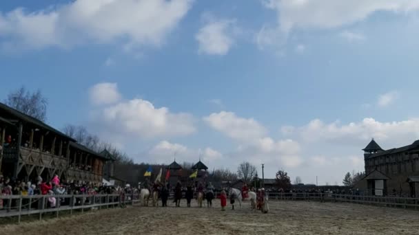 March 2020 Shrovetide Celebration Kievan Rus Park — Stock Video