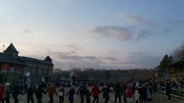 Marzo 2020 Celebrazione Shrovetide Nel Parco Della Rus Kiev — Video Stock