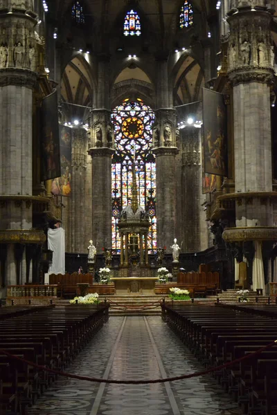 Kathedraal Van Milaan Interieur Duomo Milano — Stockfoto