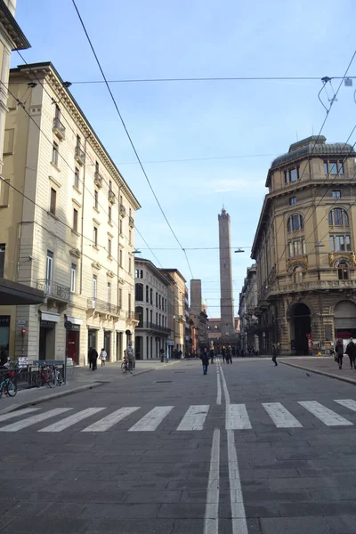 Circa December 2019 Bologna Italien Bologna City Streets Julbelysning Stadsdekorationer — Stockfoto