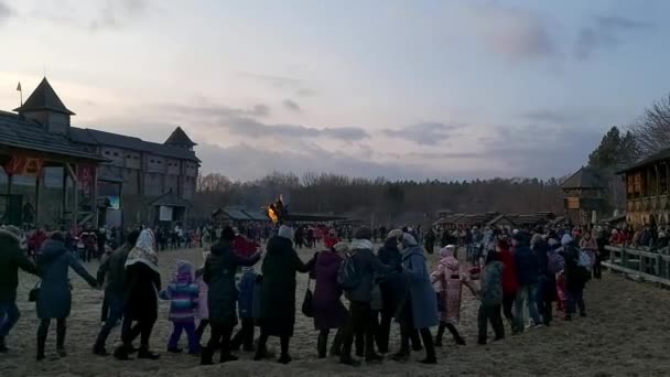 Marca 2020 Obchody Święta Bożego Narodzenia Kijowskim Parku Ruskim — Wideo stockowe