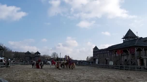 Março 2020 Celebração Shrovetide Parque Kievan Rus — Vídeo de Stock