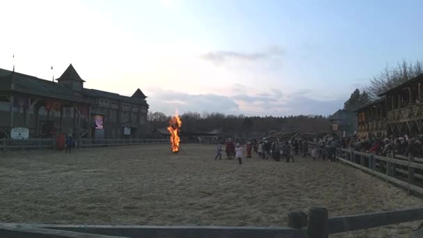 Março 2020 Celebração Shrovetide Parque Kievan Rus — Vídeo de Stock