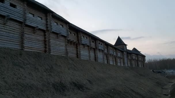 Stara Drewniana Twierdza Starożytny Kijów — Wideo stockowe