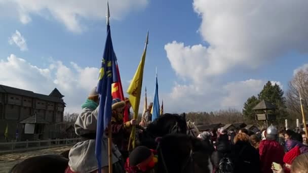 Března 2020 Oslava Shrovetide Parku Kievan Rus — Stock video