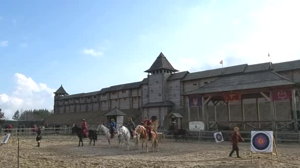 Maart 2020 Shrovetideviering Park Kievan Rus — Stockvideo