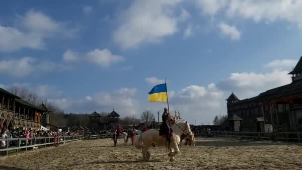 Maart 2020 Shrovetideviering Park Kievan Rus — Stockvideo