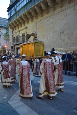 CIRCA Nisan 2019, VALETTA, MALTA - Kutsal hafta boyunca Paskalya Geçidi