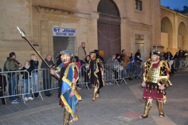 CIRCA Nisan 2019, VALETTA, MALTA - Kutsal hafta boyunca Paskalya Geçidi