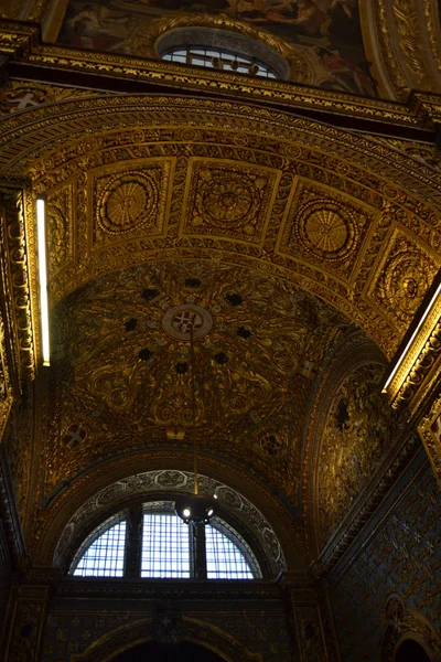 Valetta Malta Interno Della Concattedrale San Giovanni — Foto Stock