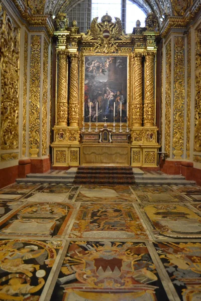 Valetta Malta Interiér Katedrály Jana — Stock fotografie