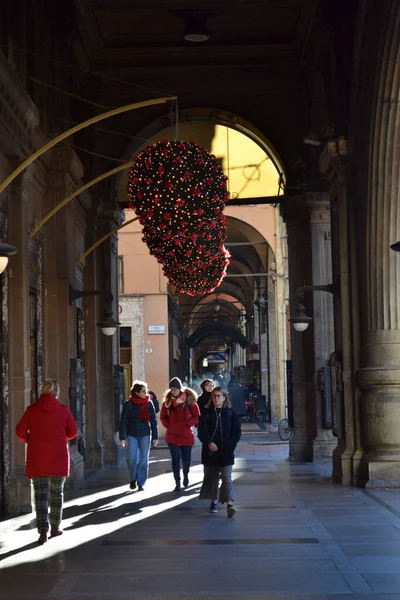 Circa Décembre 2019 Bologna Italie Rues Ville Bologne Lumières Noël — Photo