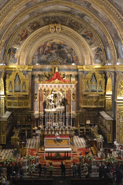 Circa April 2019 Valetta Malta Saint John Cathedral Interieur — Stockfoto