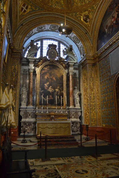 Valetta Malta Intérieur Cathédrale Saint Jean — Photo