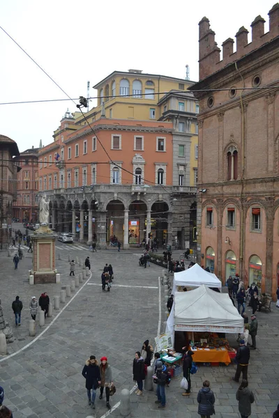 Circa December 2019 Bologna Italien Bologna City Streets Julbelysning Stadsdekorationer — Stockfoto