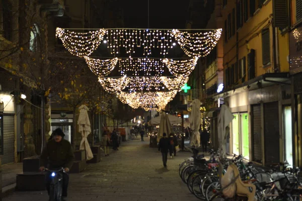 Circa Décembre 2019 Bologna Italie Rues Ville Bologne Lumières Noël — Photo