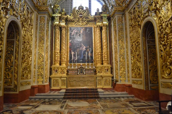 Valetta Malta Interior Catedral São João Imagem De Stock