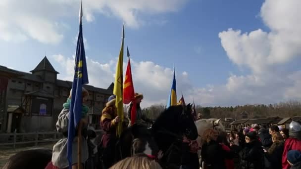 Března 2020 Oslava Shrovetide Parku Kievan Rus — Stock video