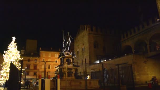 Fontana Del Nettuno Bologna Realizzata Dallo Scultore Jambolon — Video Stock