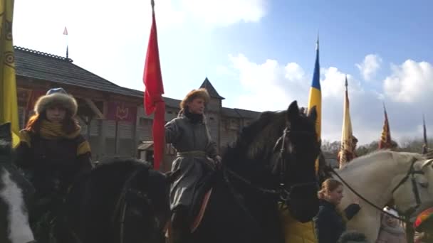 Maart 2020 Shrovetideviering Park Kievan Rus — Stockvideo