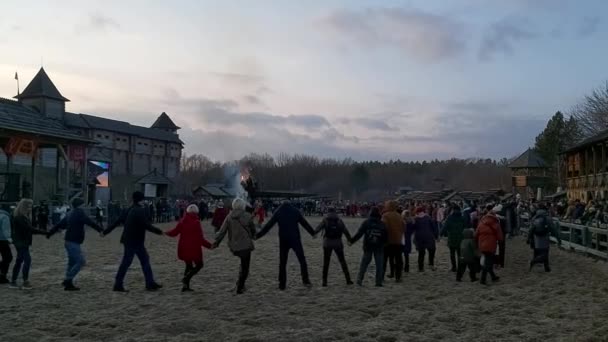 March 2020 Perayaan Shrovetide Taman Rus Kievan — Stok Video