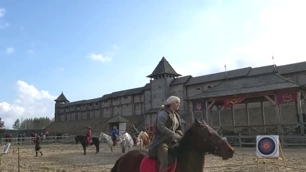 Maart 2020 Shrovetideviering Park Kievan Rus — Stockvideo