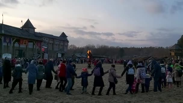 Marca 2020 Obchody Święta Bożego Narodzenia Kijowskim Parku Ruskim — Wideo stockowe