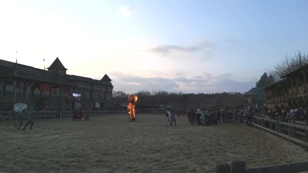 March 2020 Shrovetide Celebration Kievan Rus Park — Stock Video