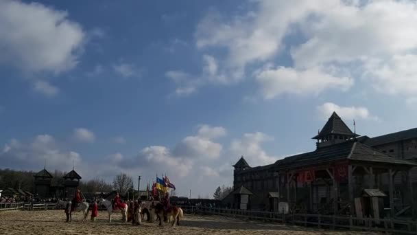 March 2020 Shrovetide Celebration Kievan Rus Park — Stock Video