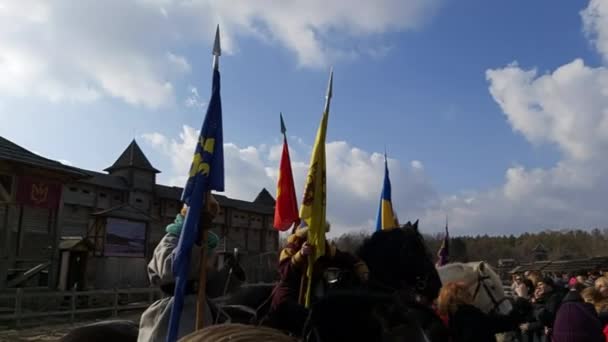 Března 2020 Oslava Shrovetide Parku Kievan Rus — Stock video