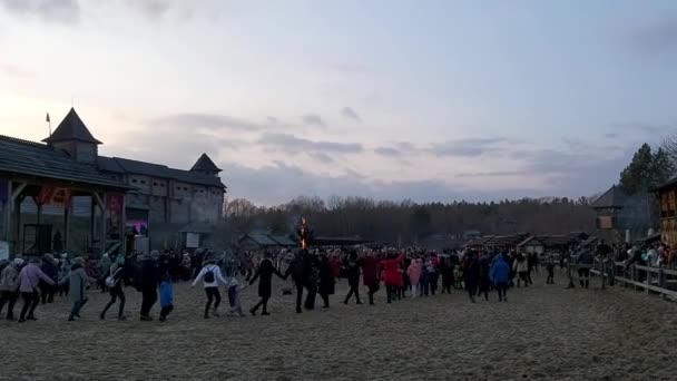 Marzo 2020 Celebrazione Shrovetide Nel Parco Della Rus Kiev — Video Stock