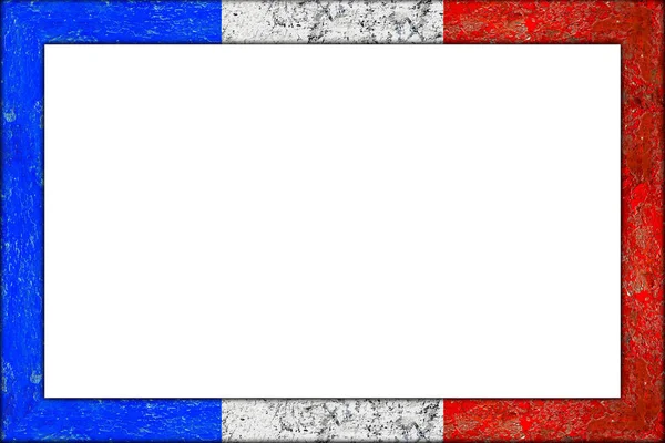 白い背景に分離されたフランス フランスの国旗デザインの空木製絵か黒板フレーム — ストック写真