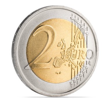 Beyaz arka plan Finans Para birimi sembolü izole iki euro para