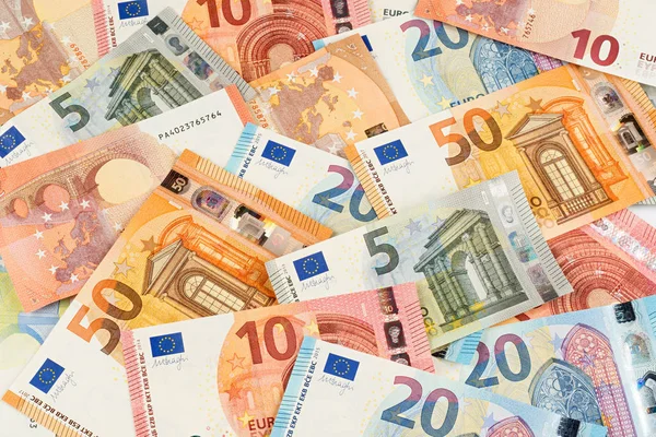 Muitas Notas Bancárias Euro Fundo Financiamento — Fotografia de Stock